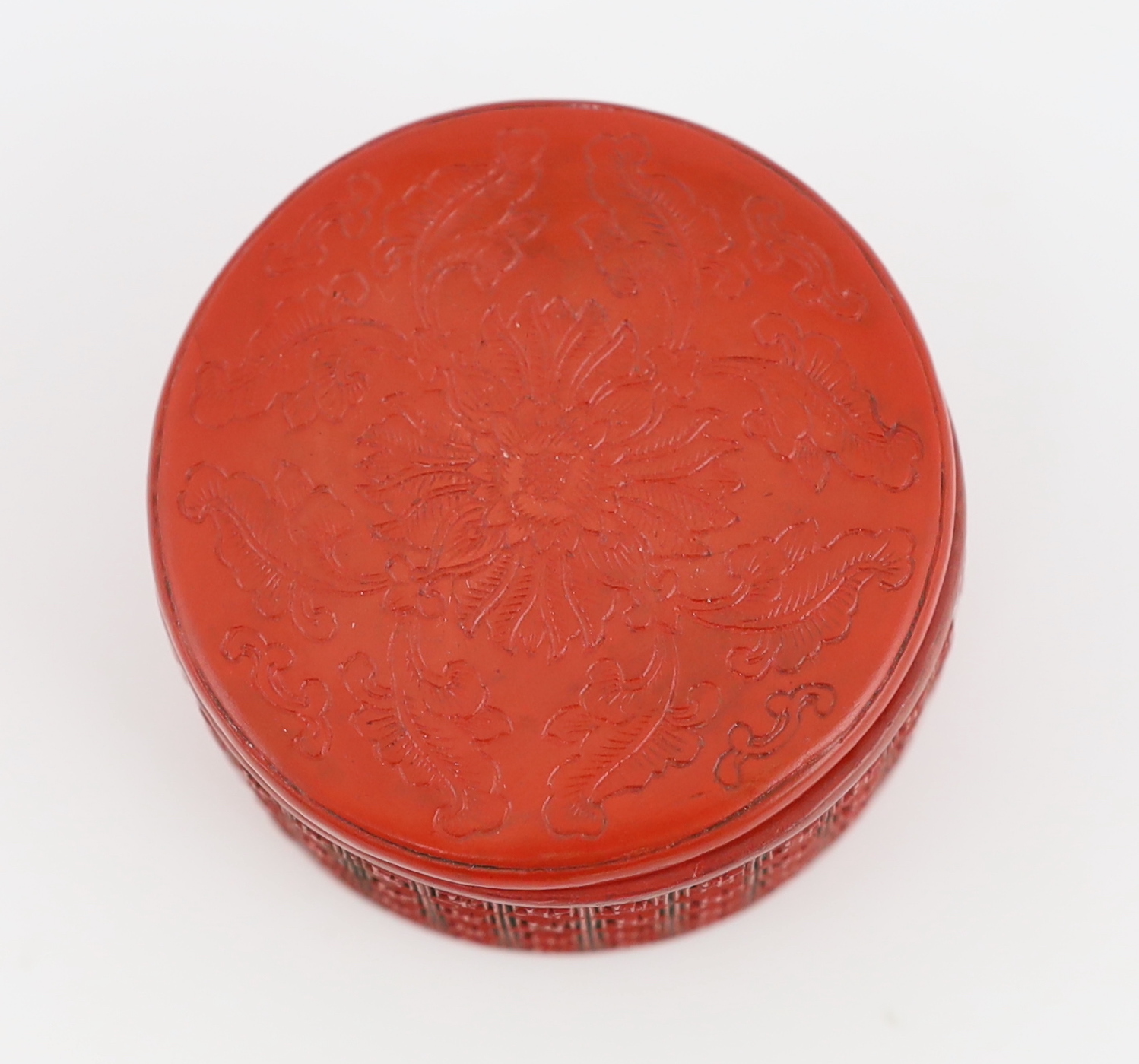 A Chinese cinnabar lacquer circular box, Qianlong period